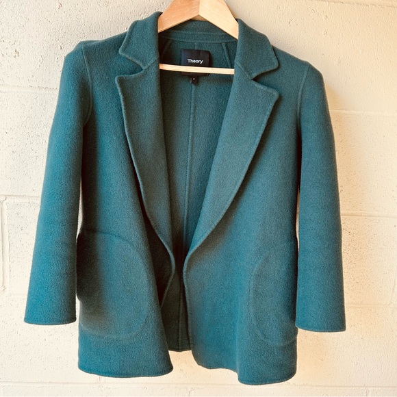 Theory Open Front Double Face Cashmere Wool Blend Jacket Coat - Picture 1 of 16